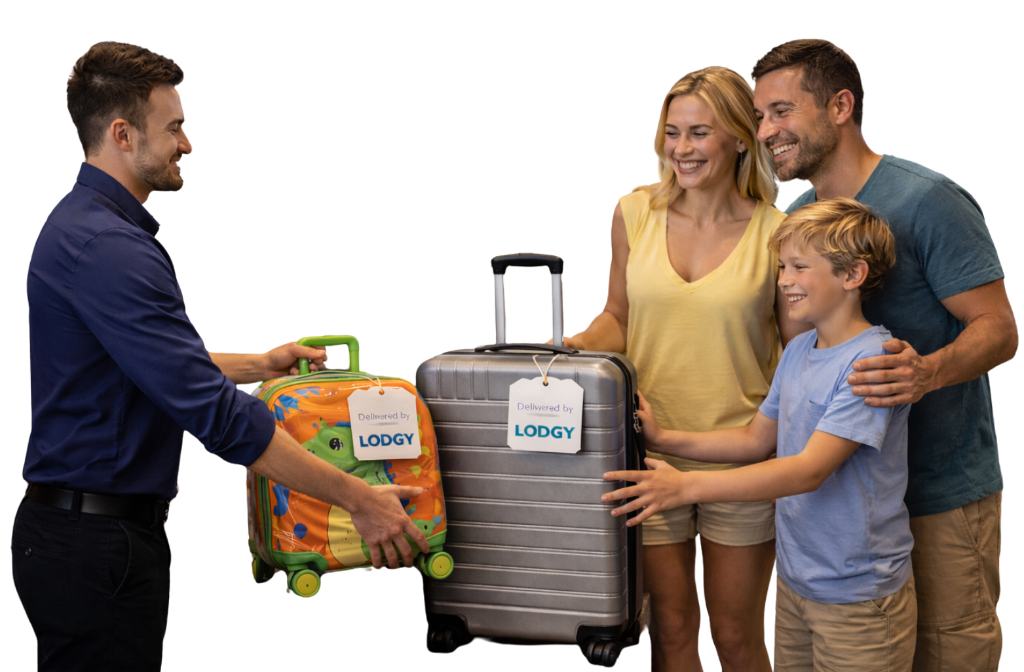 Happy family with eluggage